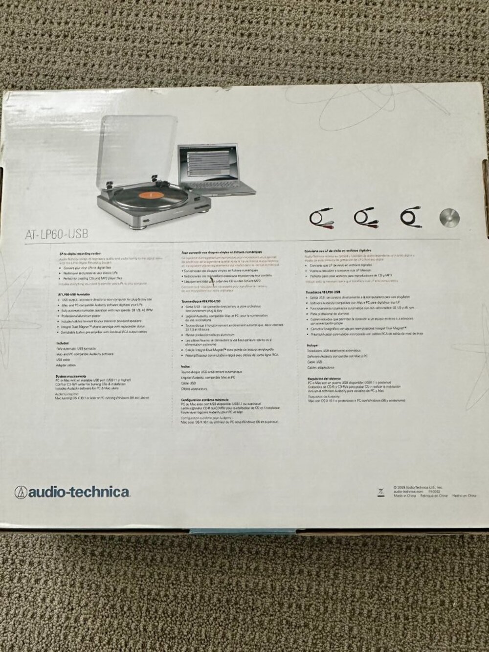 Audio-Technica AT-LP60-USB Fully Automatic BeltDrive Stereo Turntable USB&Analog - Picture 3 of 6
